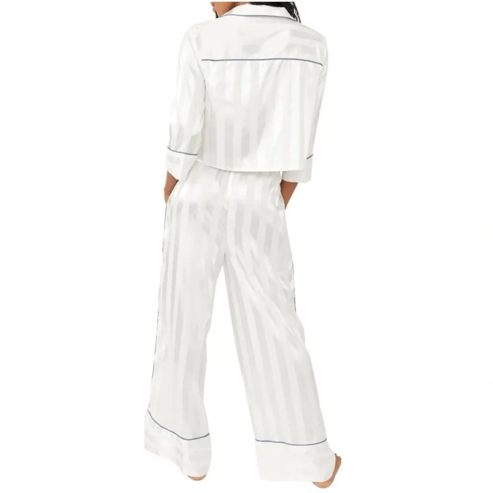 Free People Movement NEW Size Small pajama party 2-pc sleep set in satin ivory